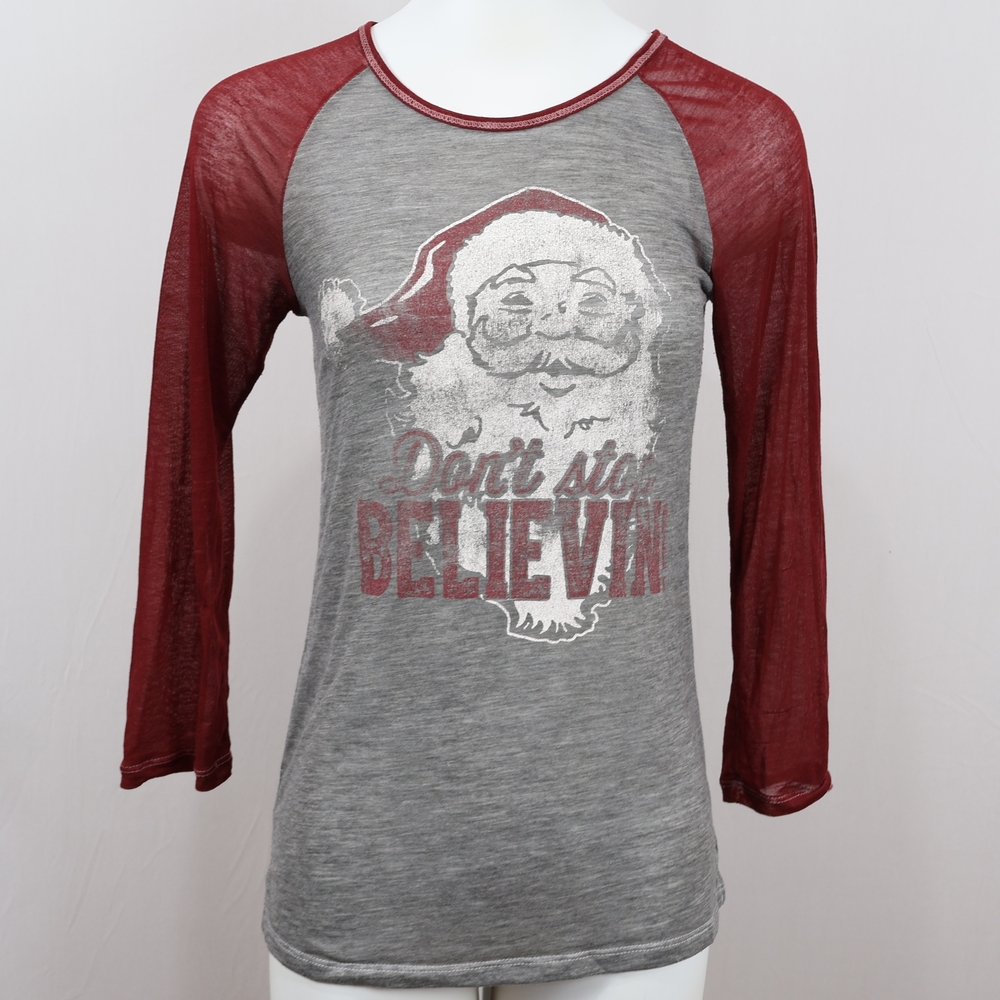 Santa Long Sleeve Tee - "Don't Stop Believin"